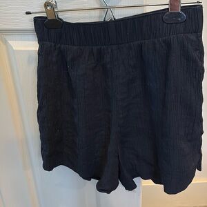 Abercrombie Crinkle Gauze Pull-On Shorts, Black, Size XXS